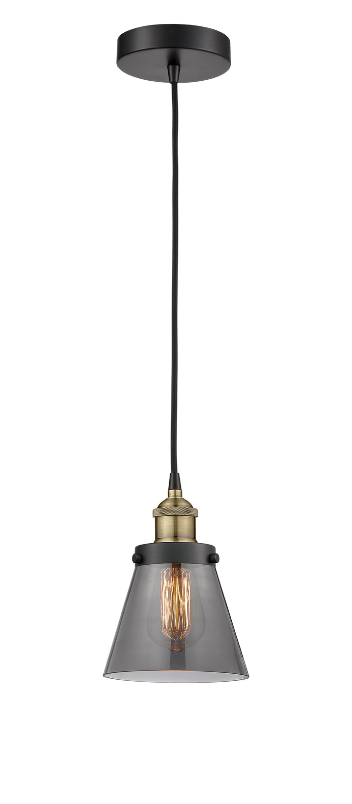 Innovations Lighting Cone 6" Mini Pendant - Black Antique Brass