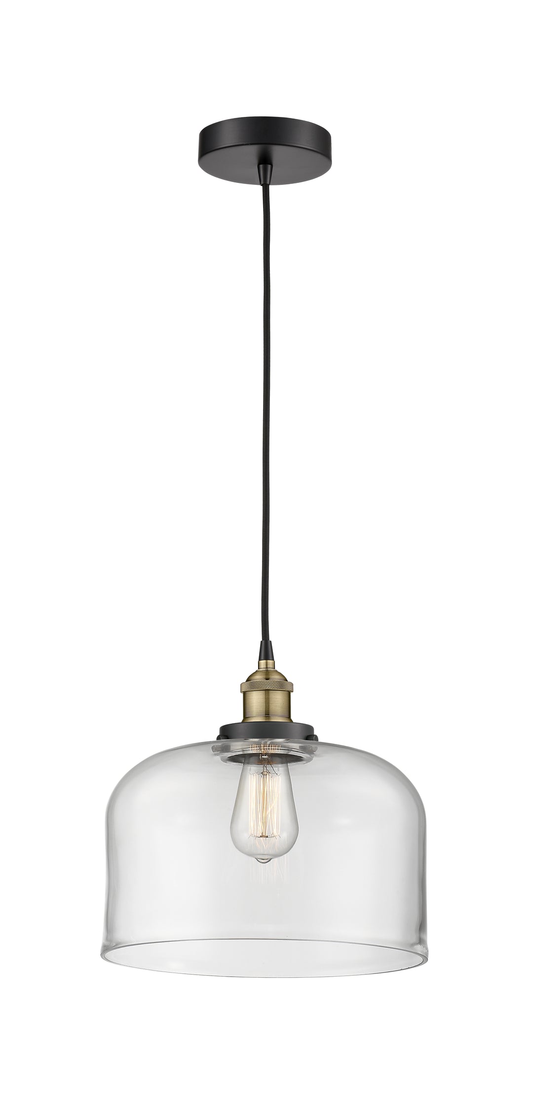 Innovations Lighting Bell 12" Mini Pendant - Black Antique Brass Mini-Pendants Innovations Lighting   