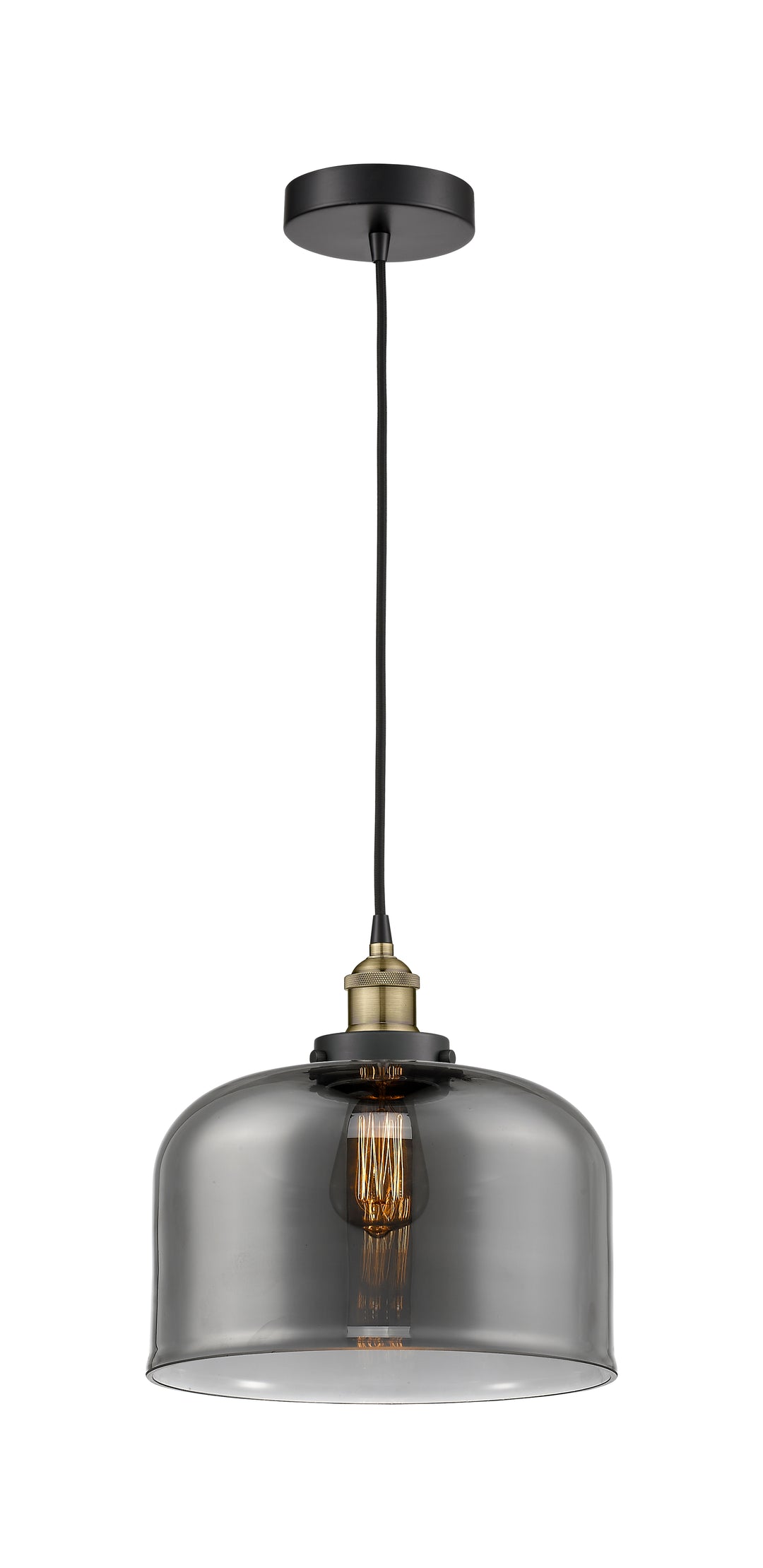 Innovations Lighting Bell 12" Mini Pendant - Black Antique Brass Mini-Pendants Innovations Lighting   