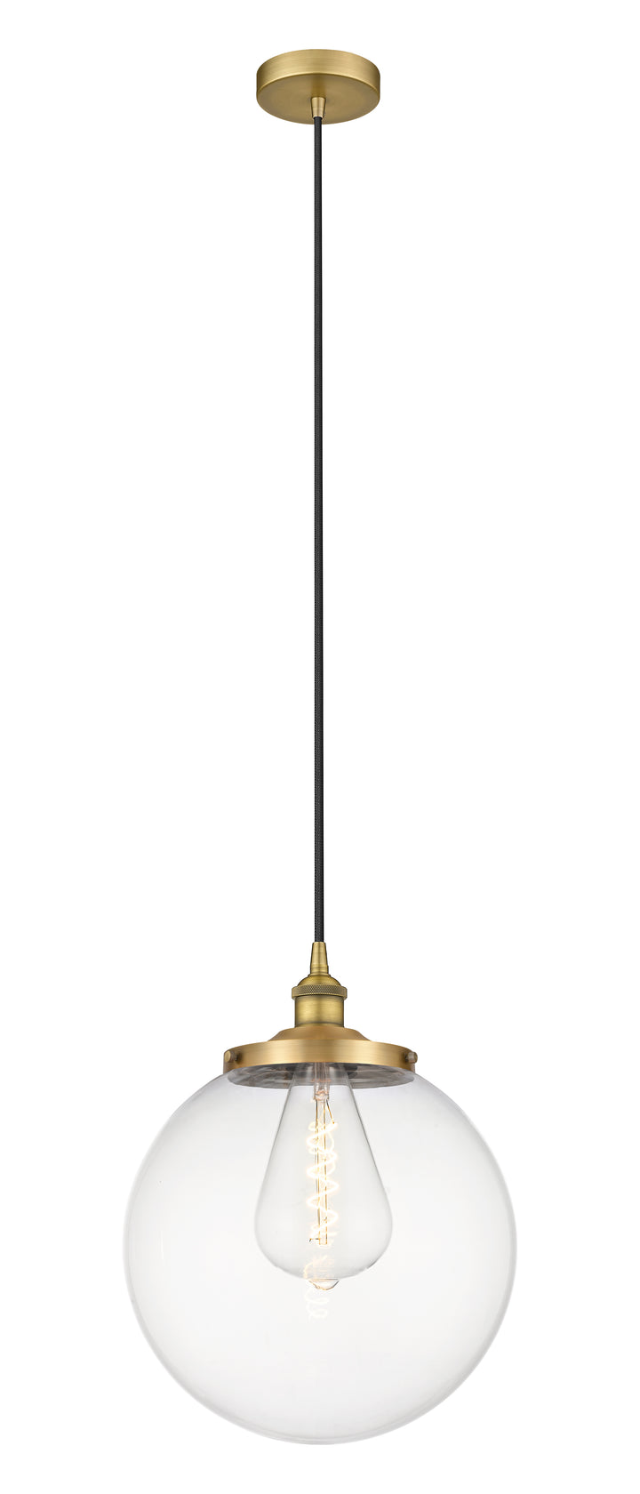 Innovations Lighting Beacon 14" Mini Pendant - Brushed Brass Mini-Pendants Innovations Lighting Clear ; Glass Type: Transparent  