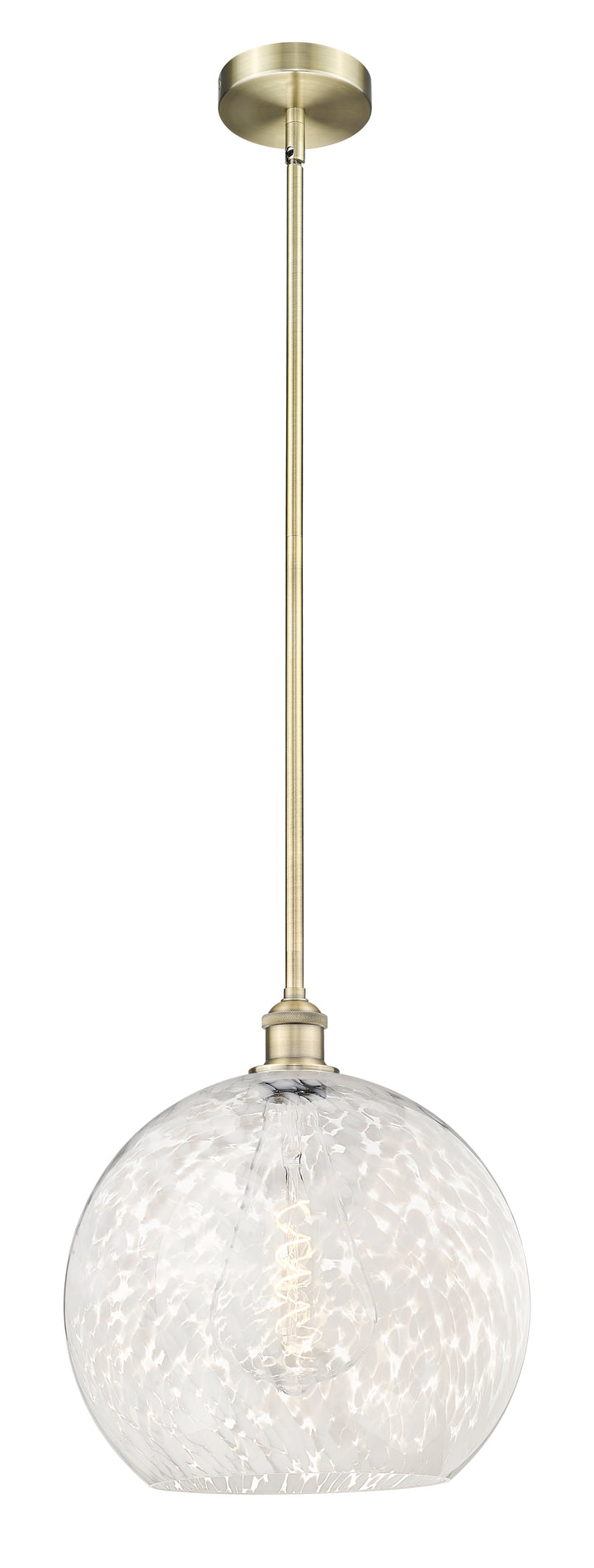 Innovations Lighting White Mouchette 14" Pendant - Antique Brass