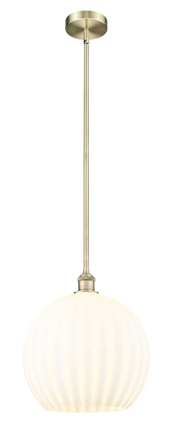 Innovations Lighting White Venetian 14" Pendant - Antique Brass Pendants Innovations Lighting White Venetian ; Glass Type: White  