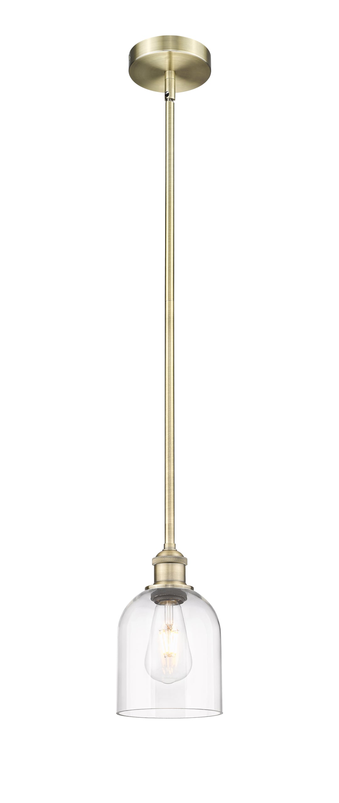 Innovations Lighting Bella 6" Mini Pendant - Antique Brass Mini-Pendants Innovations Lighting Clear ; Glass Type: Clear  