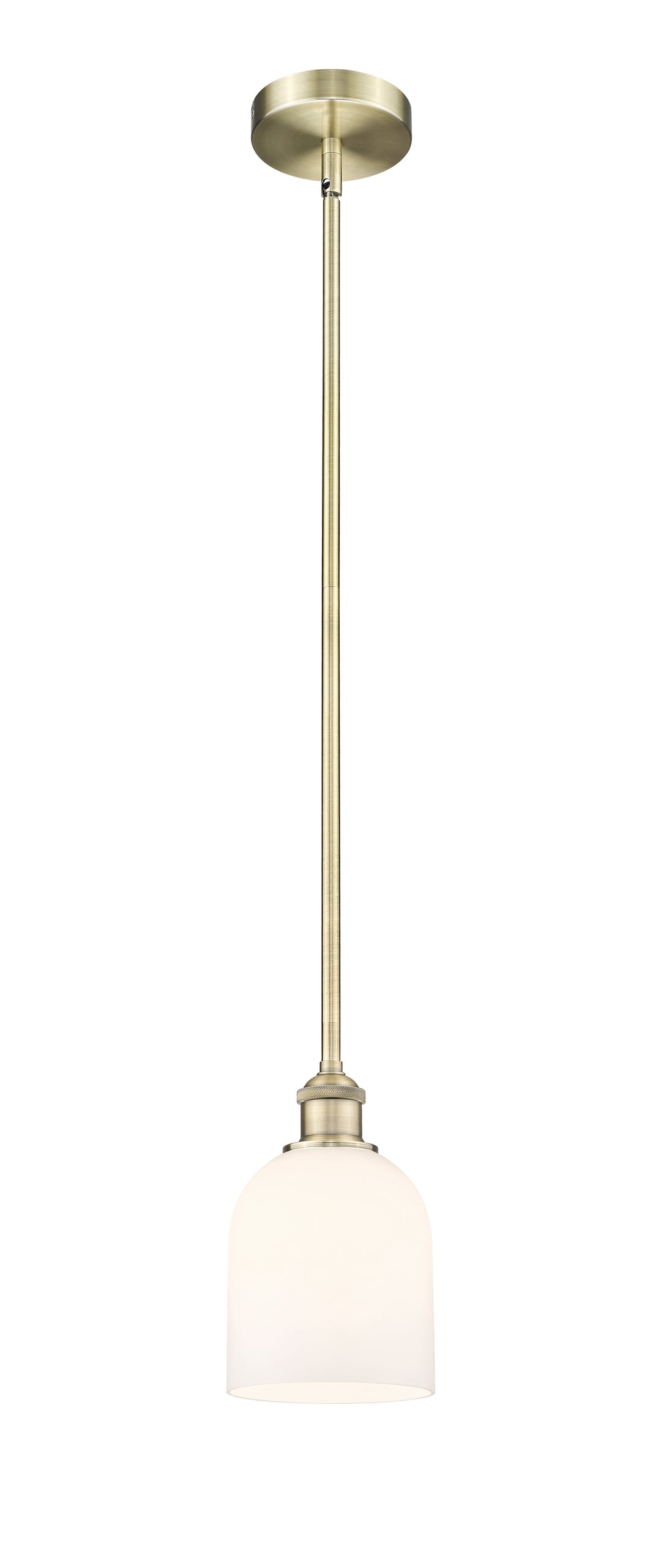 Innovations Lighting Bella 6" Mini Pendant - Antique Brass Mini-Pendants Innovations Lighting White ; Glass Type: White  