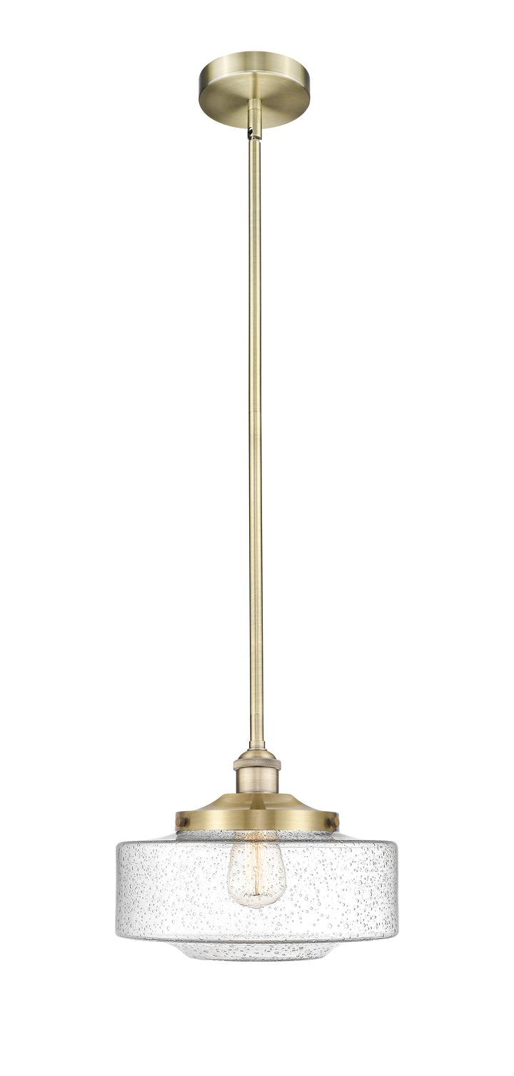 Innovations Lighting Bridgeton 12" Mini Pendant - Antique Brass Mini-Pendants Innovations Lighting Seedy ; Glass Type: Seeded  