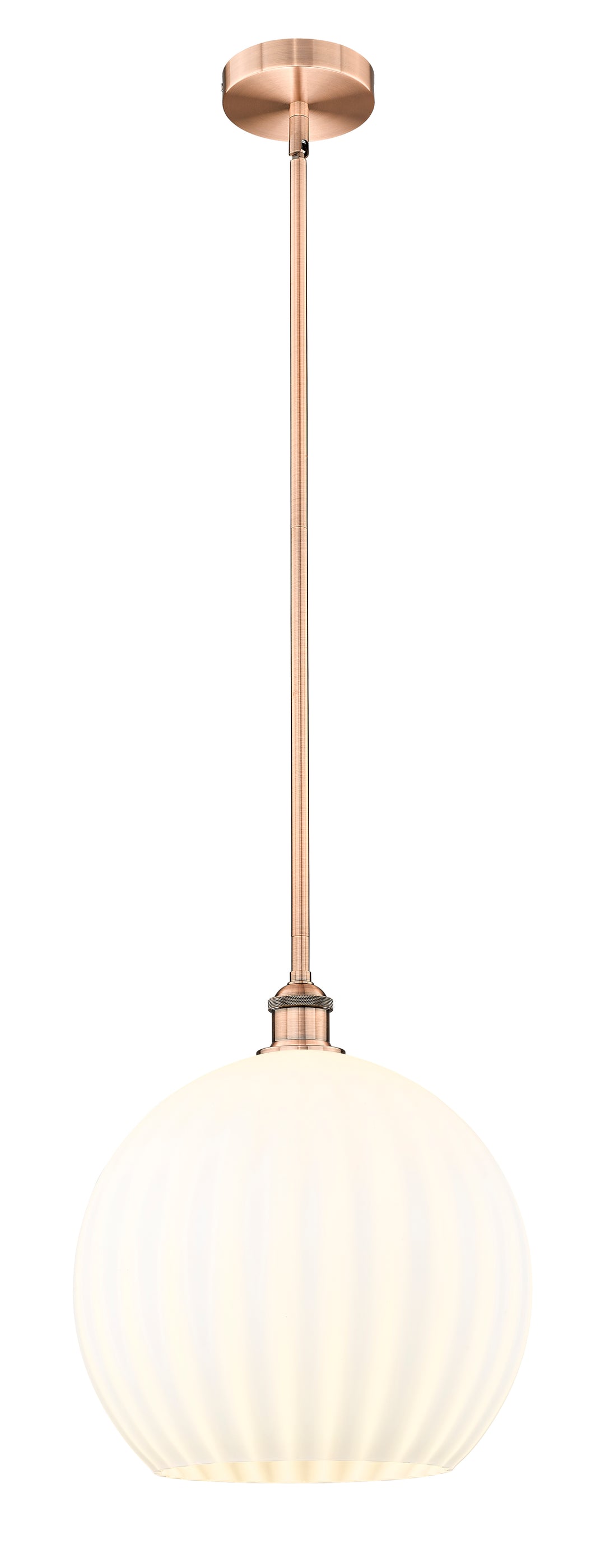 Innovations Lighting White Venetian 14" Pendant - Antique Copper