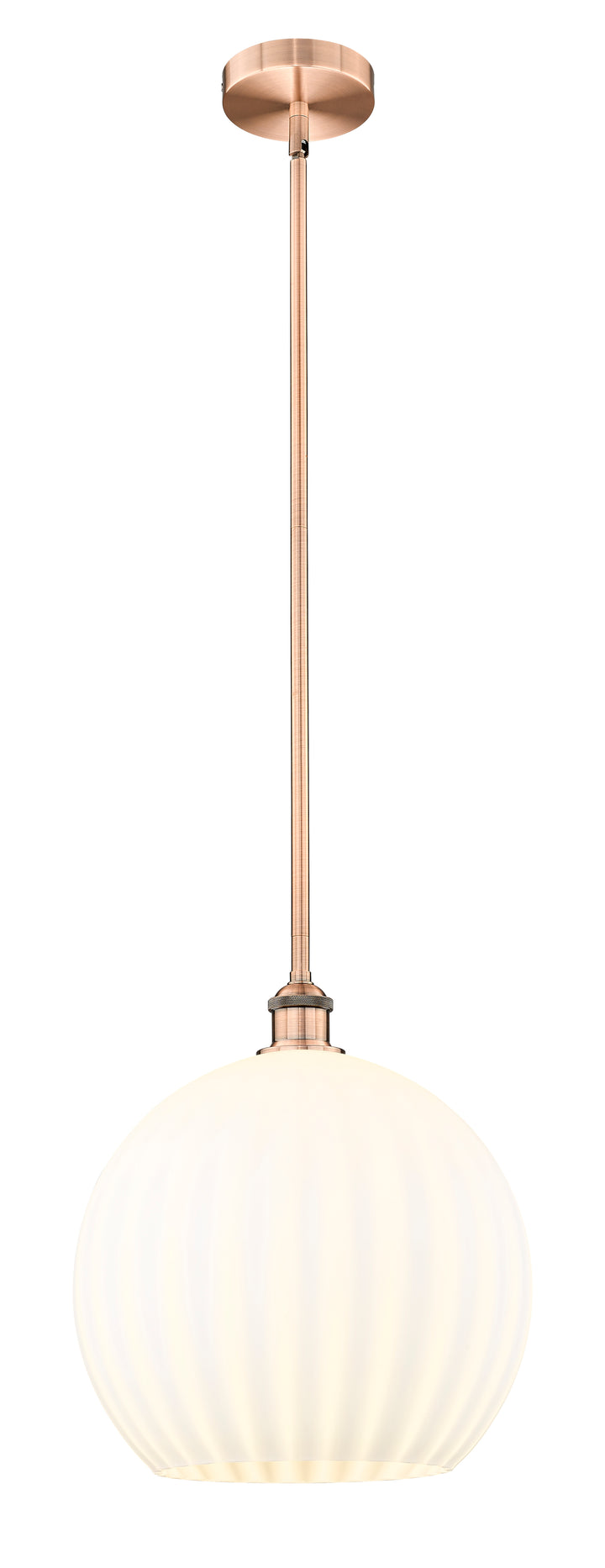 Innovations Lighting White Venetian 14" Pendant - Antique Copper Pendants Innovations Lighting White Venetian ; Glass Type: White  