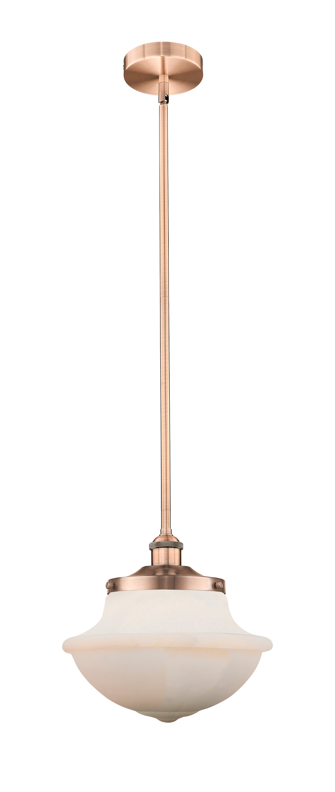 Innovations Lighting Oxford 12" Mini Pendant - Antique Copper Mini-Pendants Innovations Lighting Matte White ; Glass Type: Frosted  