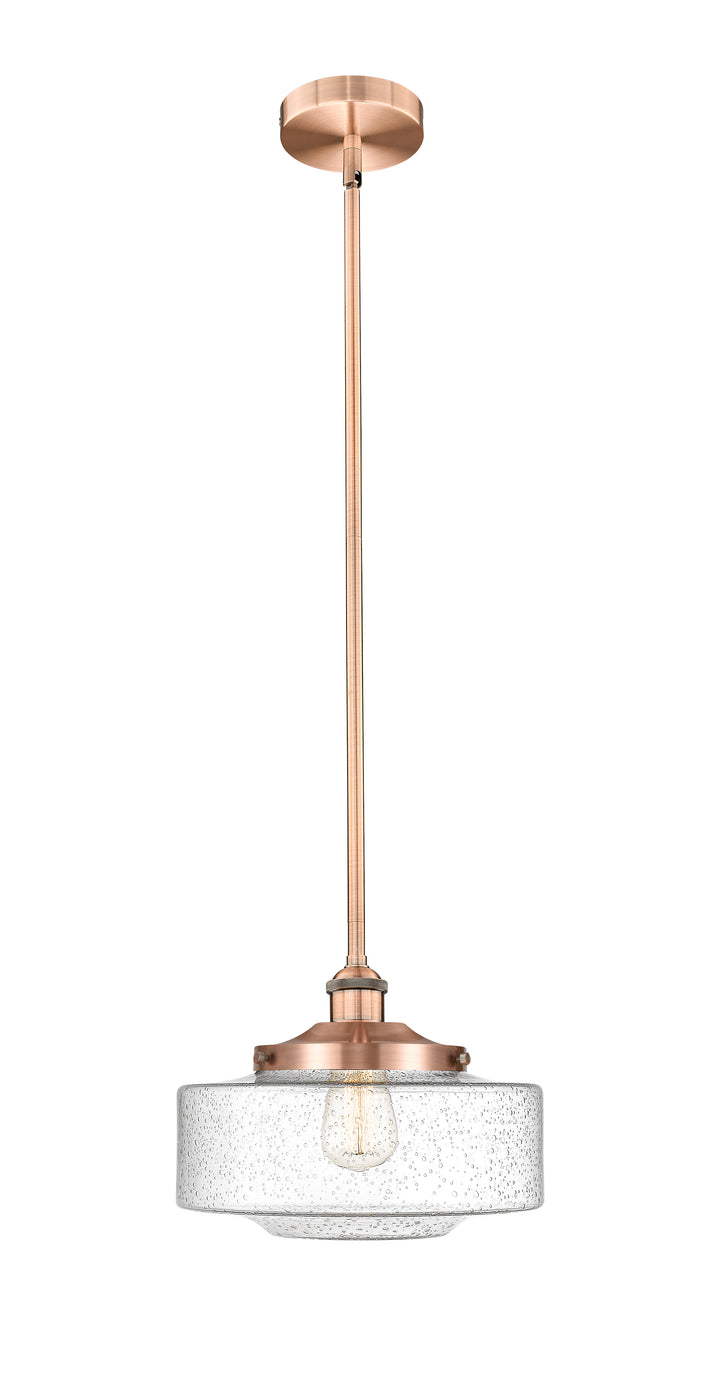 Innovations Lighting Bridgeton 12" Mini Pendant - Antique Copper Mini-Pendants Innovations Lighting Seedy ; Glass Type: Seeded  