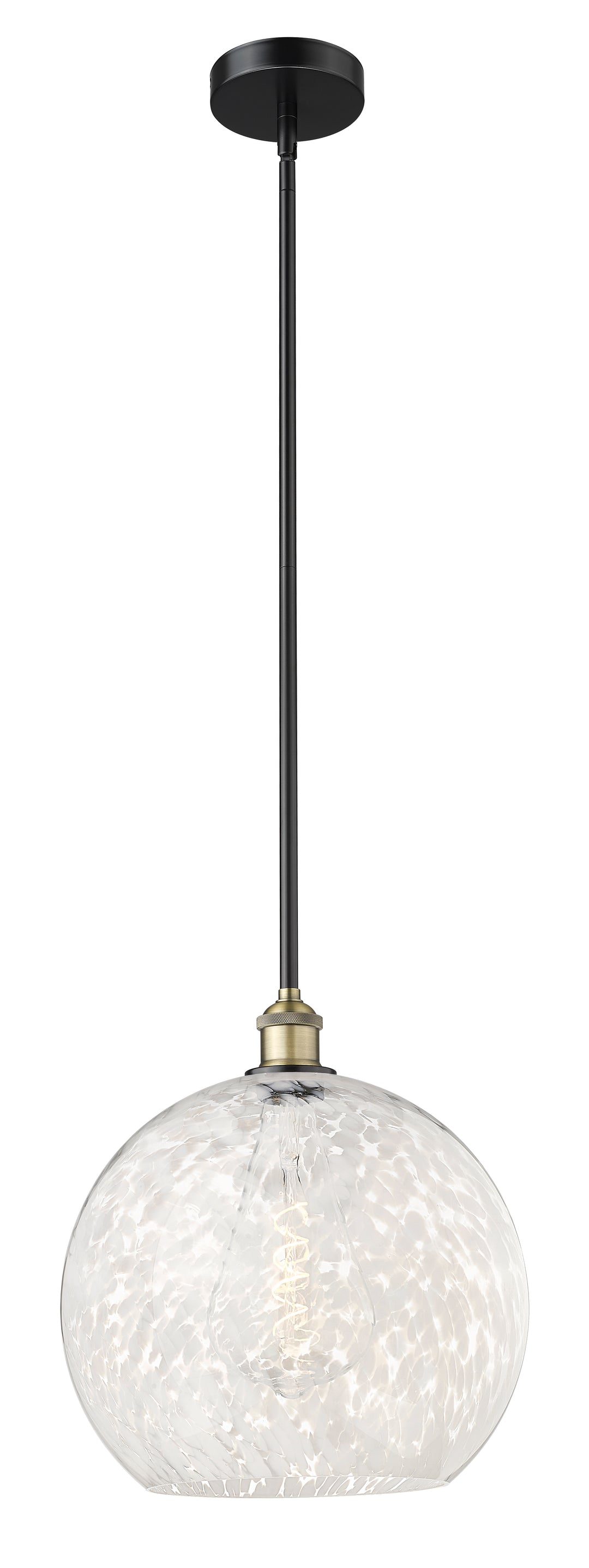 Innovations Lighting White Mouchette 14" Pendant - Black Antique Brass