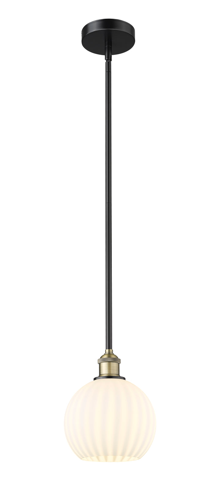 Innovations Lighting White Venetian 8" Mini Pendant - Black Antique Brass Mini-Pendants Innovations Lighting White Venetian ; Glass Type: White  