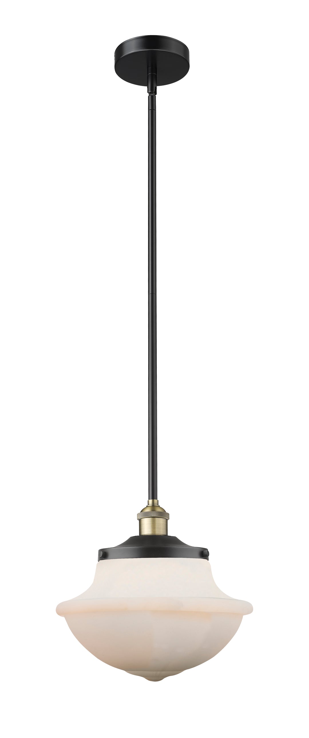 Innovations Lighting Oxford 12" Mini Pendant - Black Antique Brass Mini-Pendants Innovations Lighting Matte White ; Glass Type: Frosted  