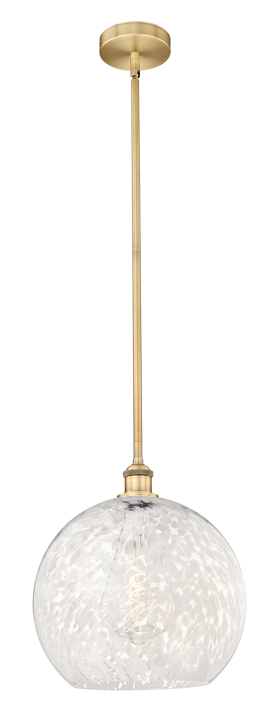 Innovations Lighting White Mouchette 14" Pendant - Brushed Brass