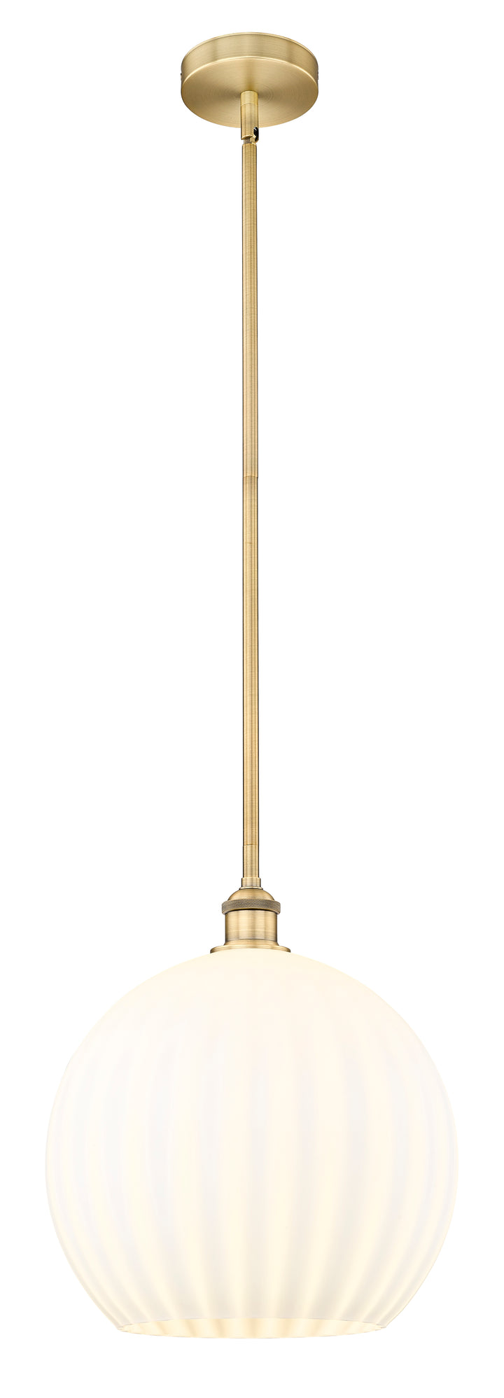 Innovations Lighting White Venetian 14" Pendant - Brushed Brass