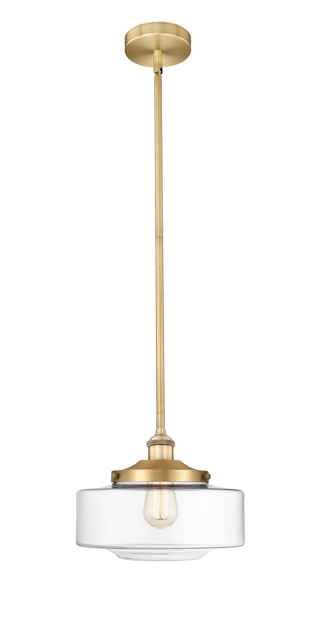 Innovations Lighting Bridgeton 12" Mini Pendant - Brushed Brass Mini-Pendants Innovations Lighting Clear ; Glass Type: Transparent  