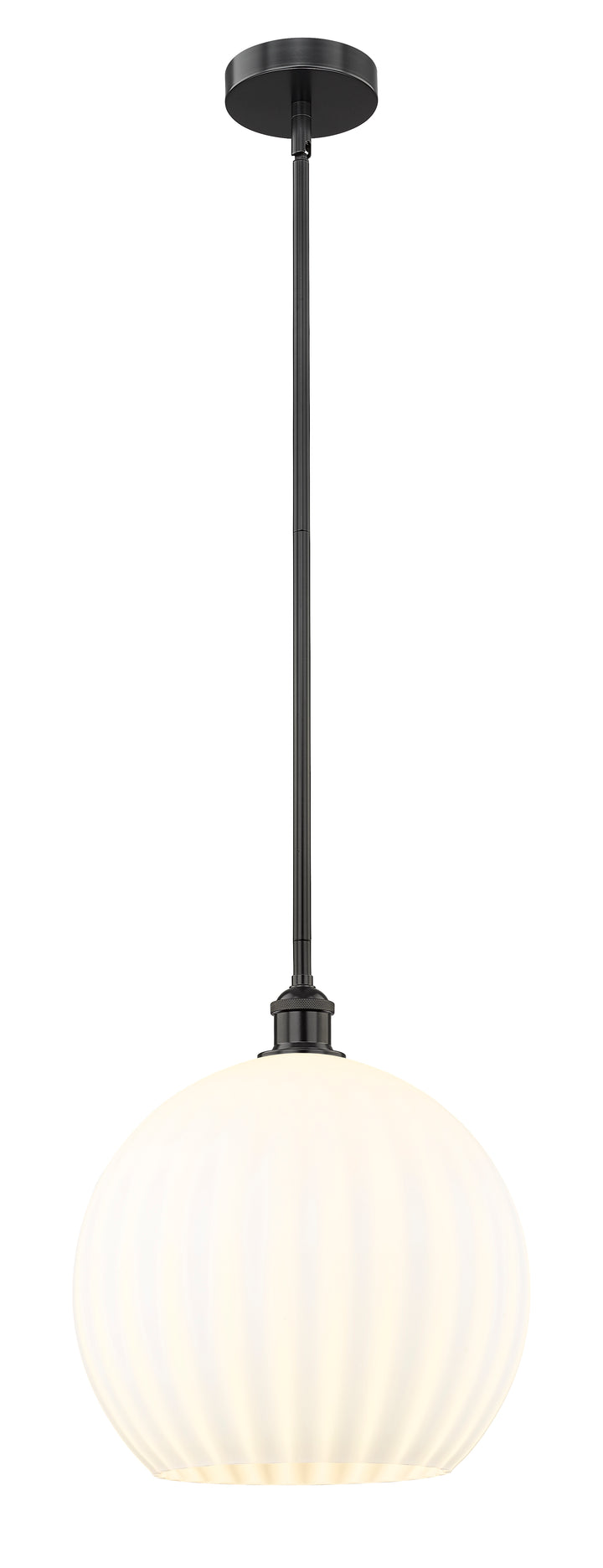 Innovations Lighting White Venetian 14" Pendant - Matte Black