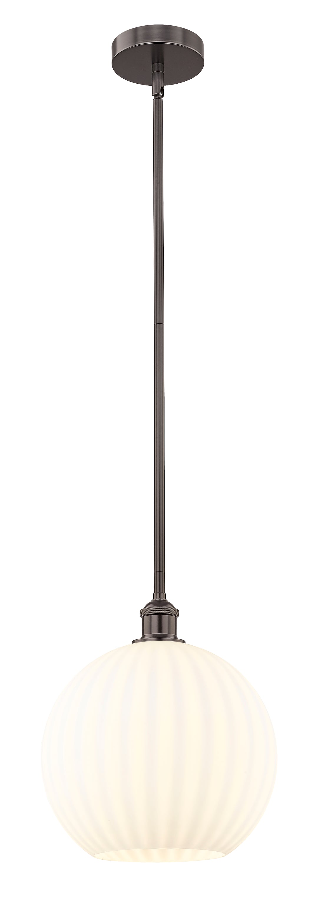 Innovations Lighting White Venetian 12" Mini Pendant - Oil Rubbed Bronze