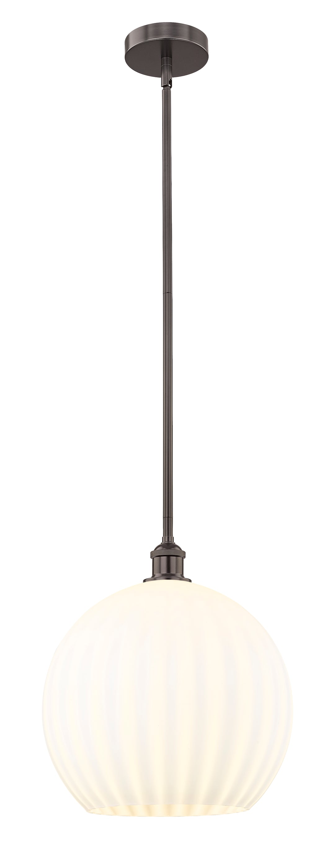 Innovations Lighting White Venetian 14" Pendant - Oil Rubbed Bronze