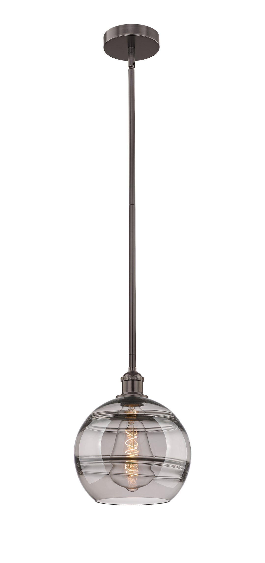 Innovations Lighting Rochester 10" Mini Pendant - Oil Rubbed Bronze Mini-Pendants Innovations Lighting Light Smoke ; Glass Type: Smoked  