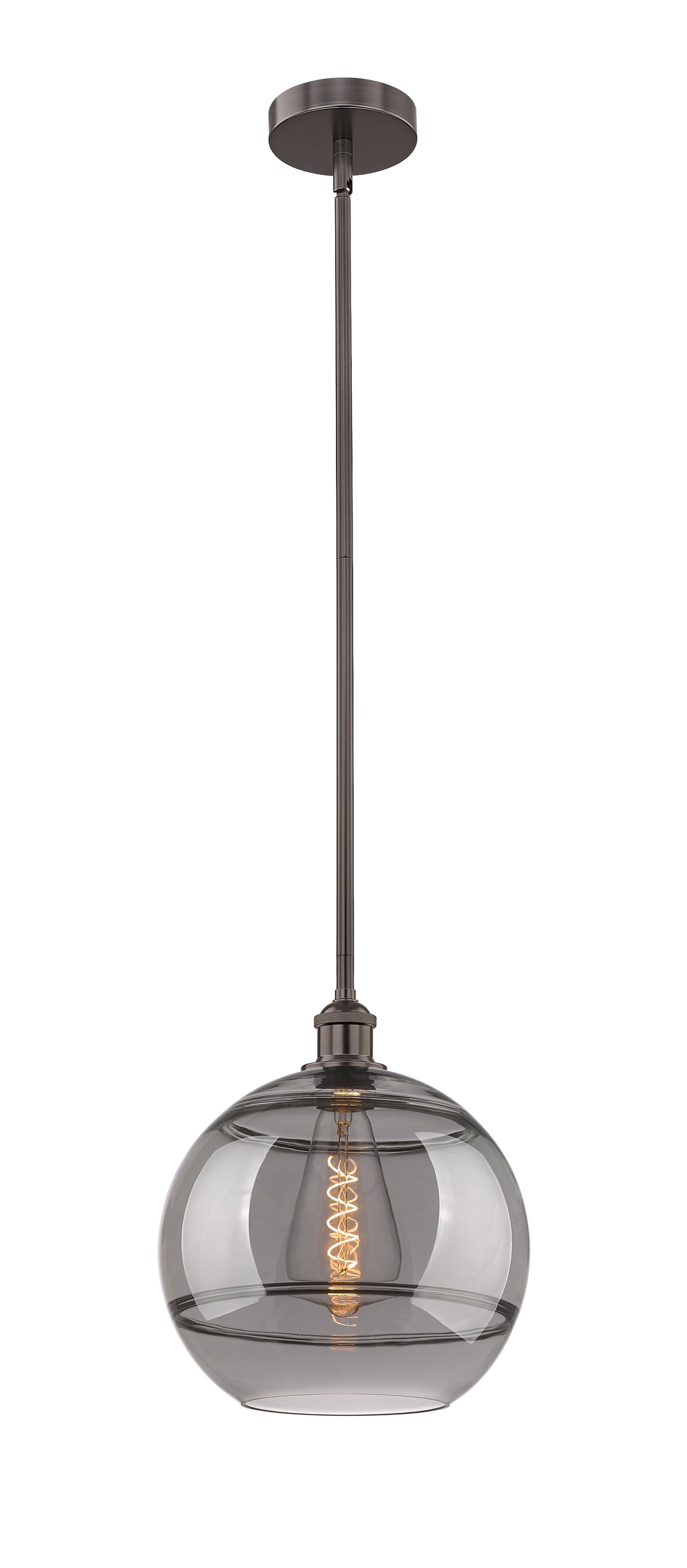 Innovations Lighting Rochester 12" Mini Pendant - Oil Rubbed Bronze Mini-Pendants Innovations Lighting Light Smoke ; Glass Type: Smoked  