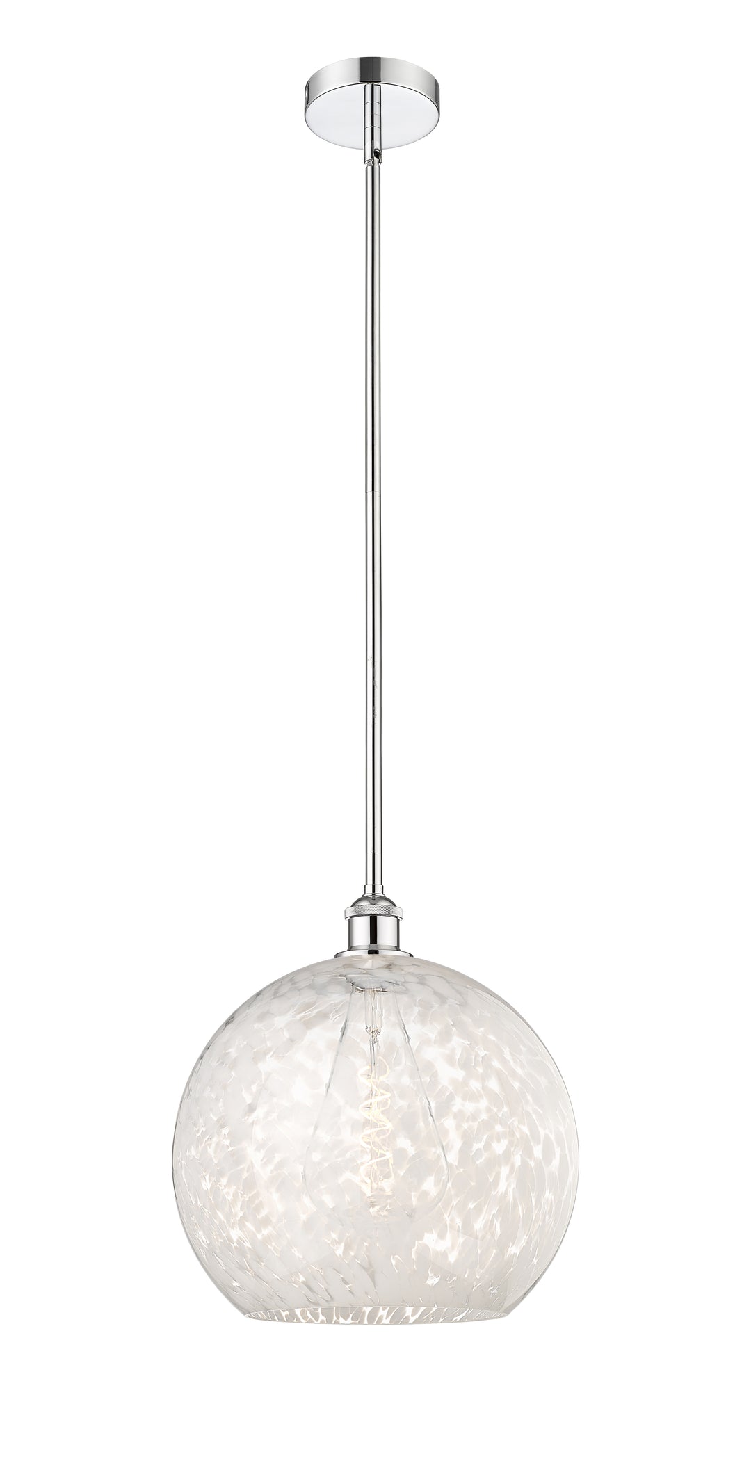 Innovations Lighting White Mouchette 14" Pendant - Polished Chrome