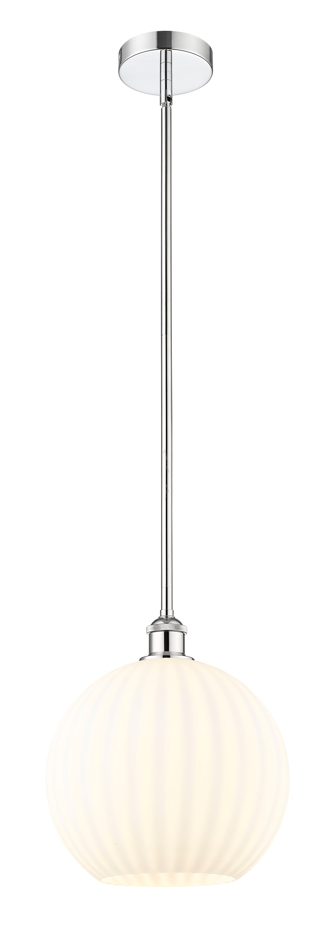 Innovations Lighting White Venetian 12" Mini Pendant - Polished Chrome