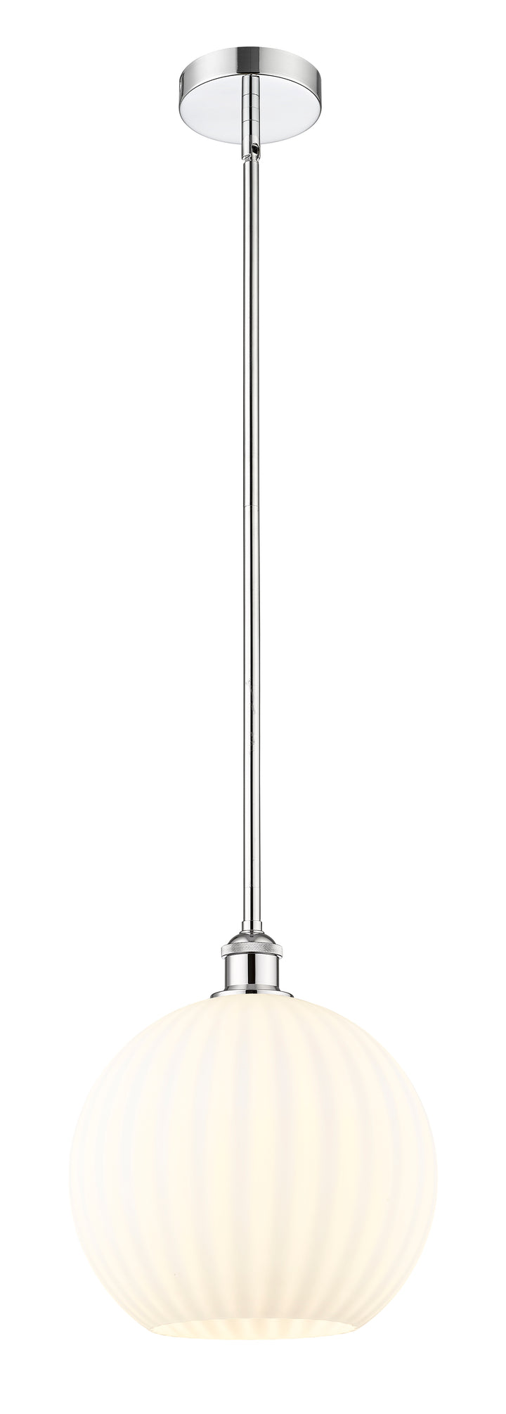 Innovations Lighting White Venetian 12" Mini Pendant - Polished Chrome