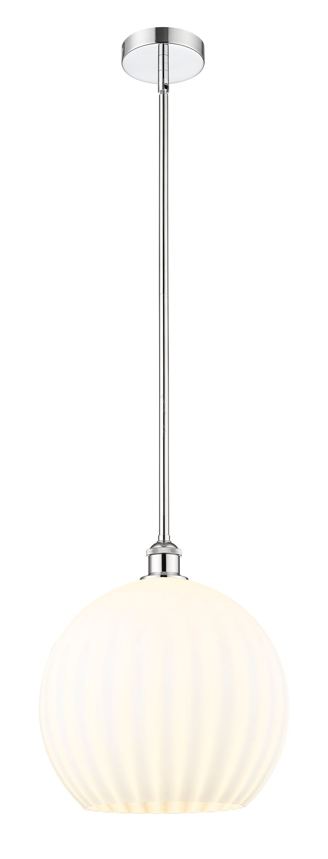 Innovations Lighting White Venetian 14" Pendant - Polished Chrome