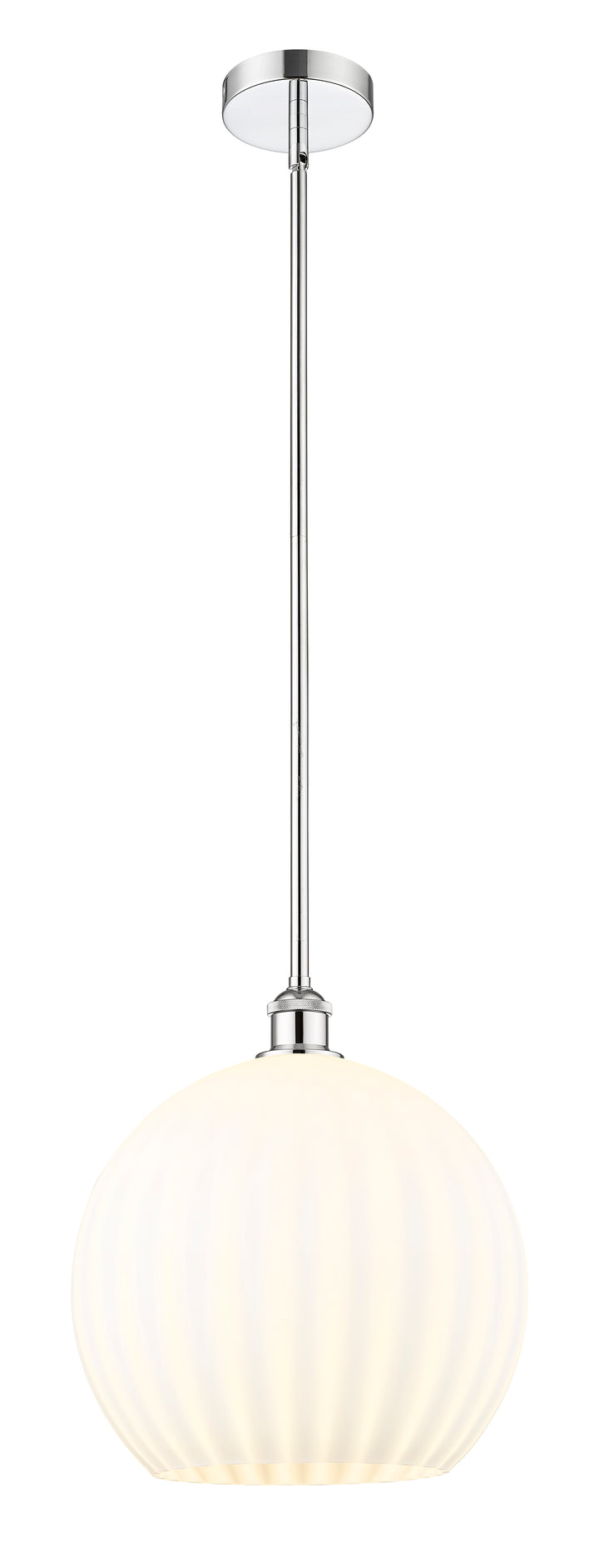 Innovations Lighting White Venetian 14" Pendant - Polished Chrome