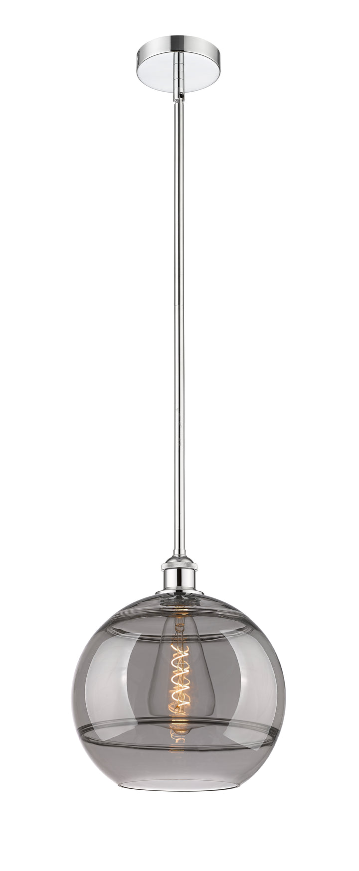 Innovations Lighting Rochester 12" Mini Pendant - Polished Chrome Mini-Pendants Innovations Lighting Light Smoke ; Glass Type: Smoked  