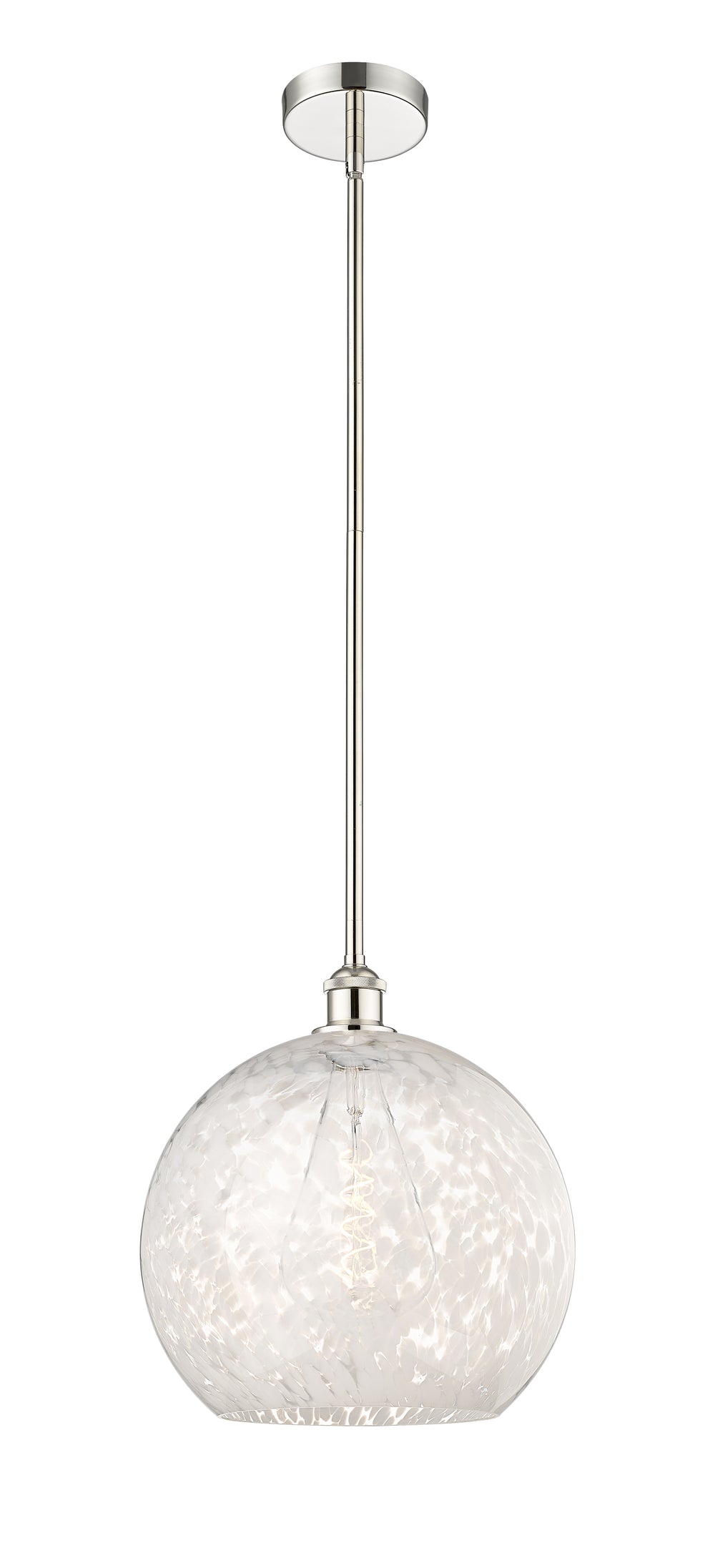 Innovations Lighting White Mouchette 14" Pendant - Polished Nickel Pendants Innovations Lighting White Mouchette ; Glass Type: White  