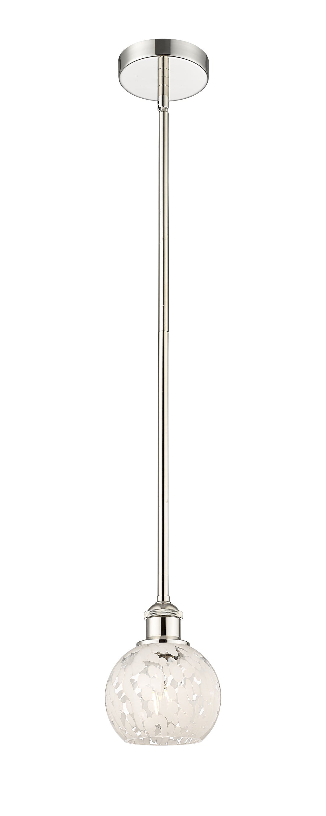 Innovations Lighting White Mouchette 6" Mini Pendant - Polished Nickel