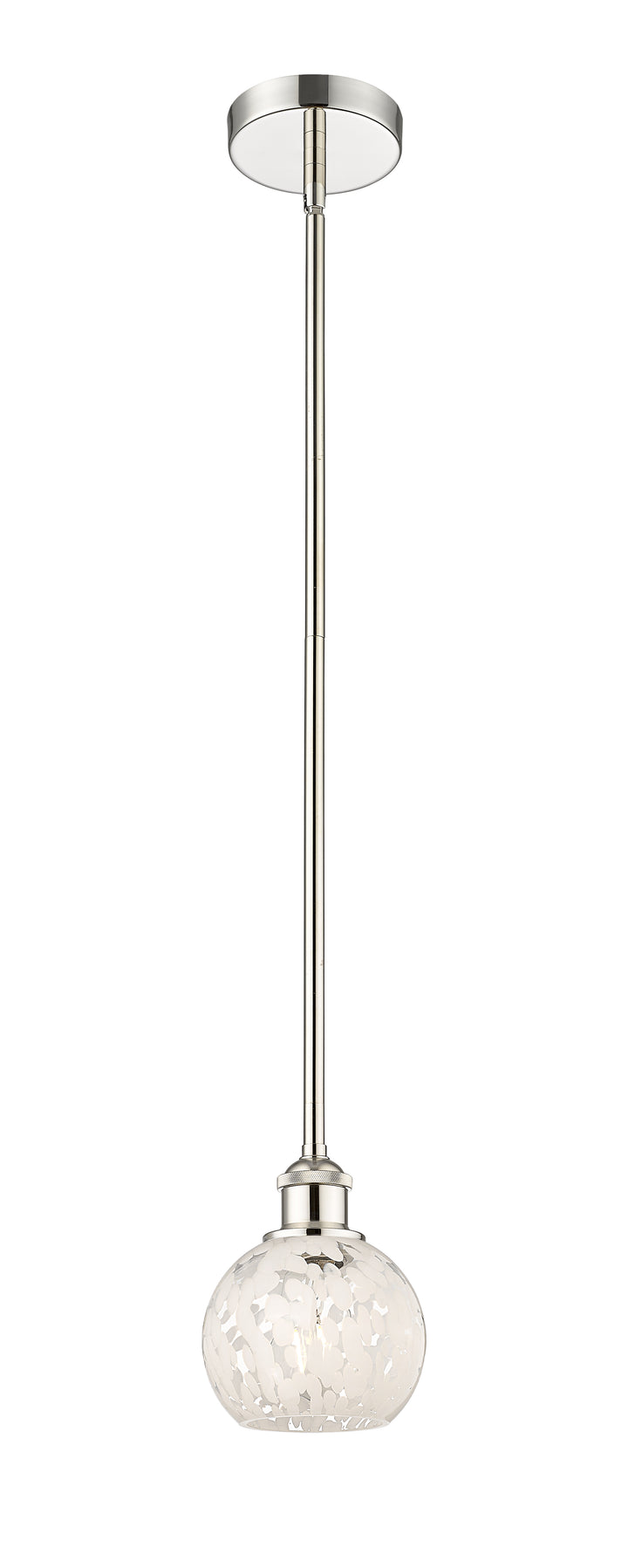 Innovations Lighting White Mouchette 6" Mini Pendant - Polished Nickel