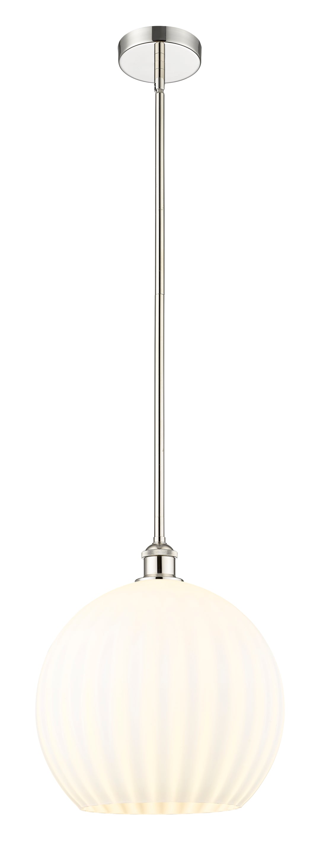 Innovations Lighting White Venetian 14" Pendant - Polished Nickel