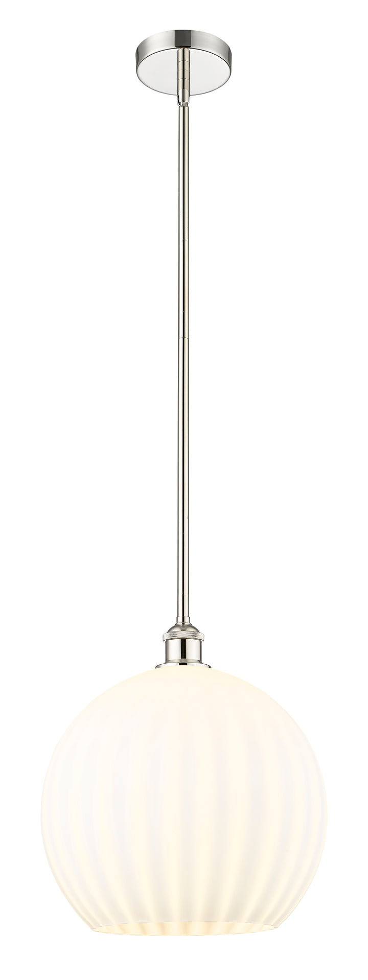 Innovations Lighting White Venetian 14" Pendant - Polished Nickel