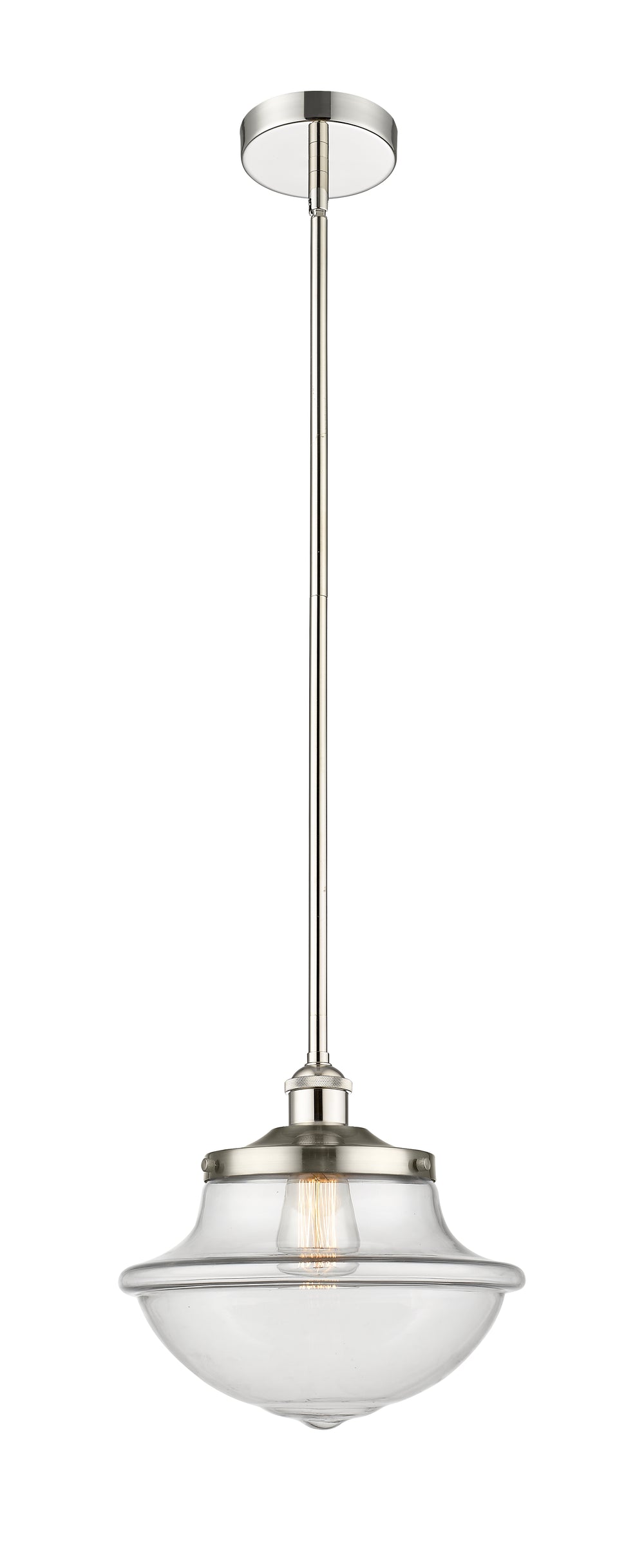 Innovations Lighting Oxford 12" Mini Pendant - Polished Nickel Mini-Pendants Innovations Lighting Clear ; Glass Type: Transparent  