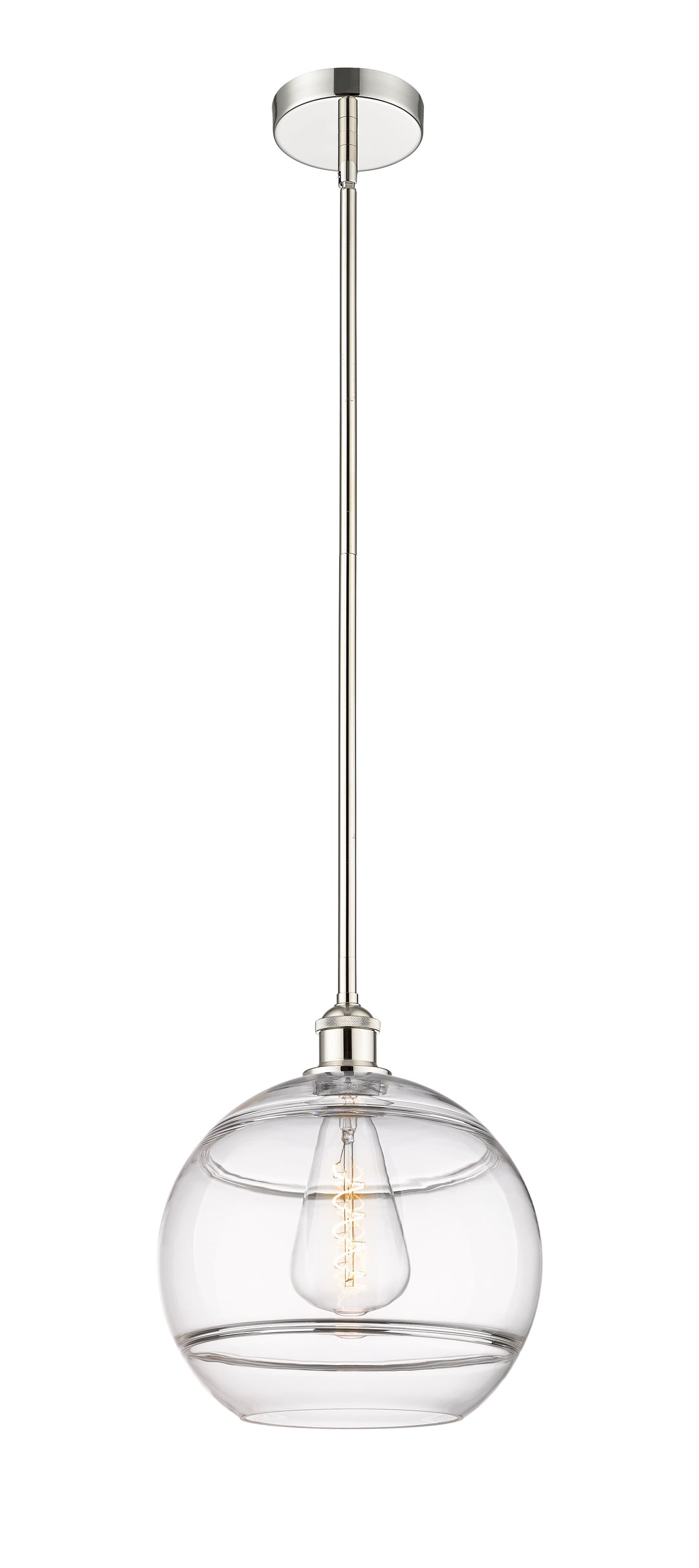 Innovations Lighting Rochester 12" Mini Pendant - Polished Nickel Mini-Pendants Innovations Lighting Clear ; Glass Type: Clear  