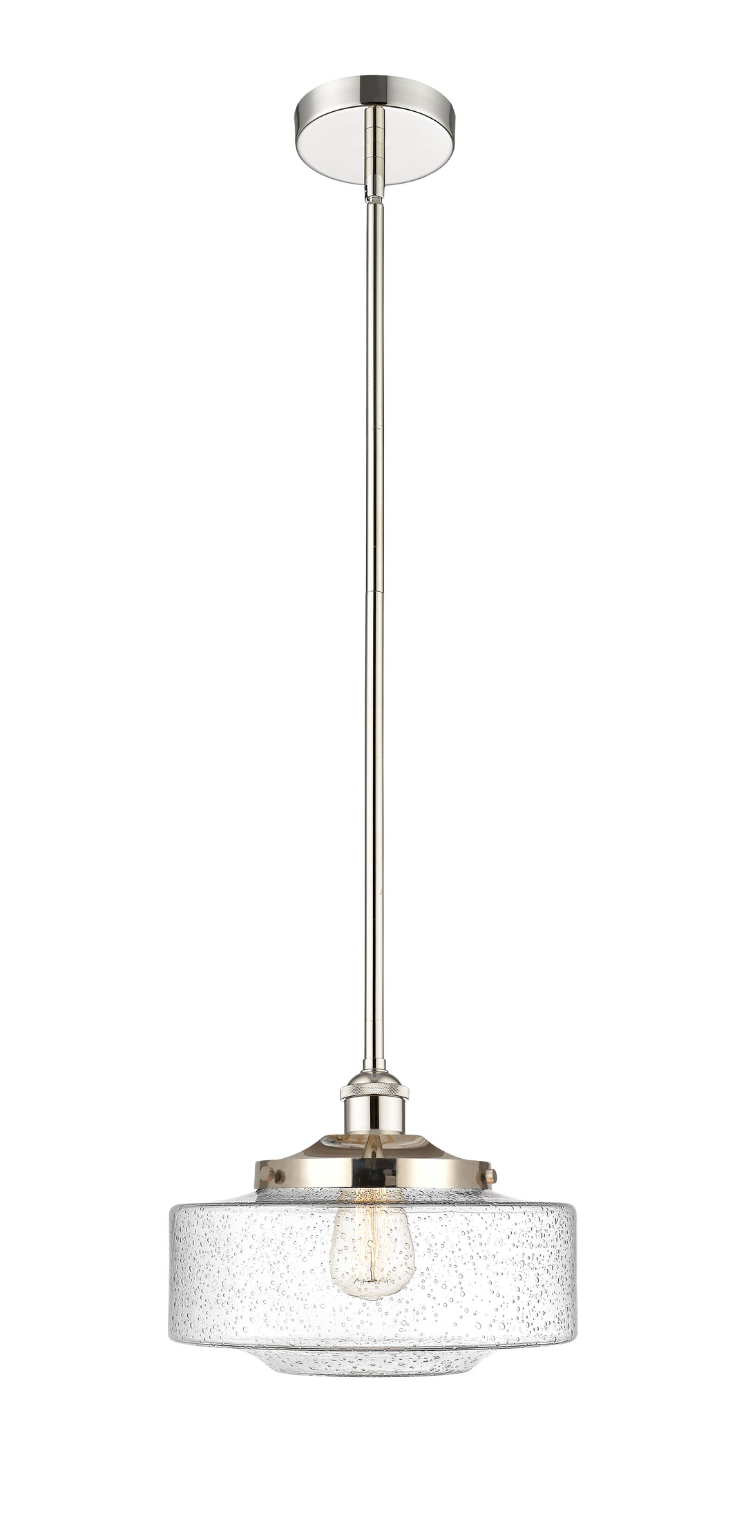 Innovations Lighting Bridgeton 12" Mini Pendant - Polished Nickel Mini-Pendants Innovations Lighting Seedy ; Glass Type: Seeded  