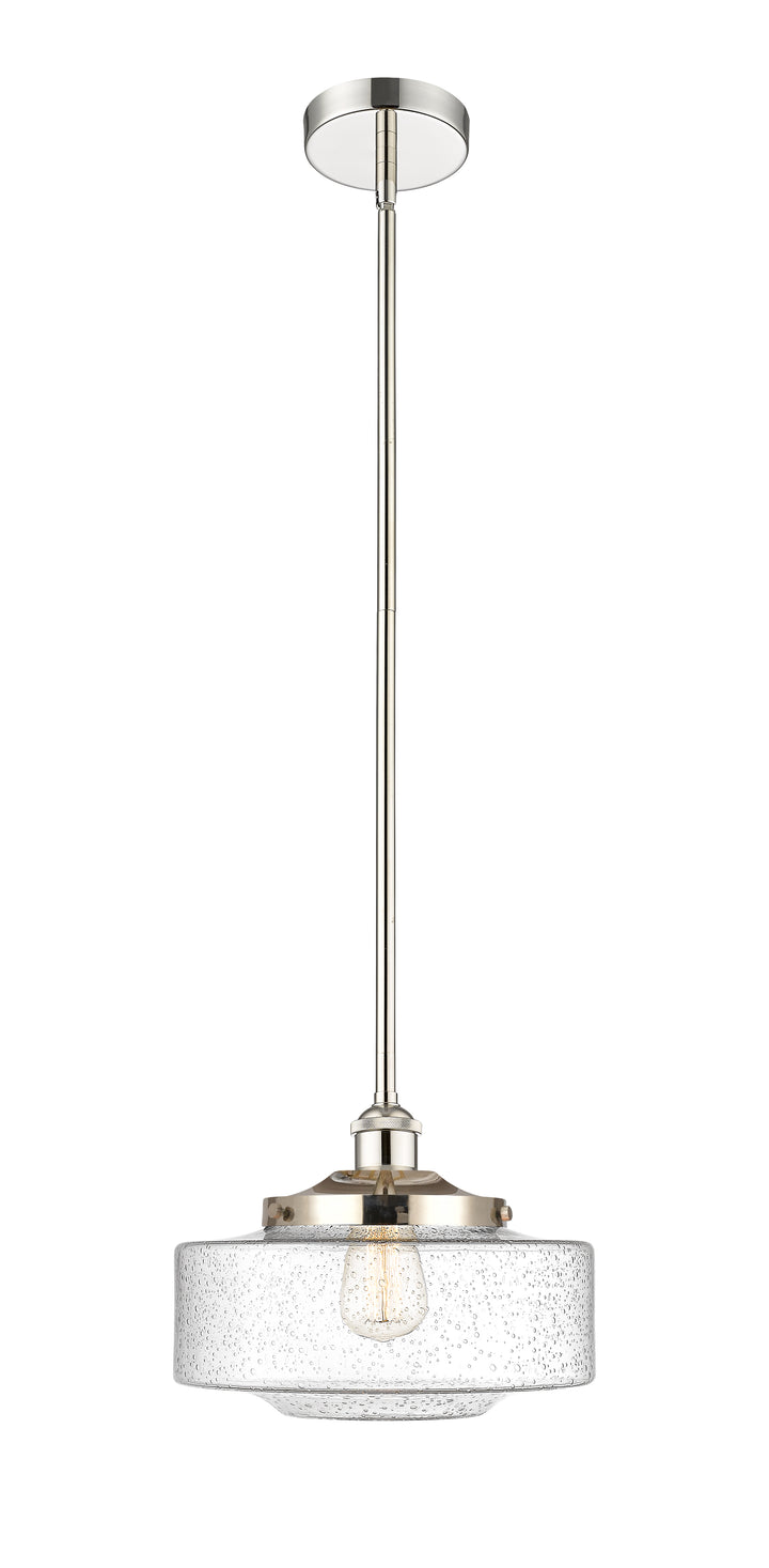 Innovations Lighting Bridgeton 12" Mini Pendant - Polished Nickel Mini-Pendants Innovations Lighting Seedy ; Glass Type: Seeded  