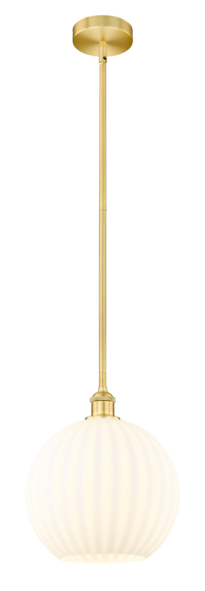 Innovations Lighting White Venetian 12" Mini Pendant - Satin Gold