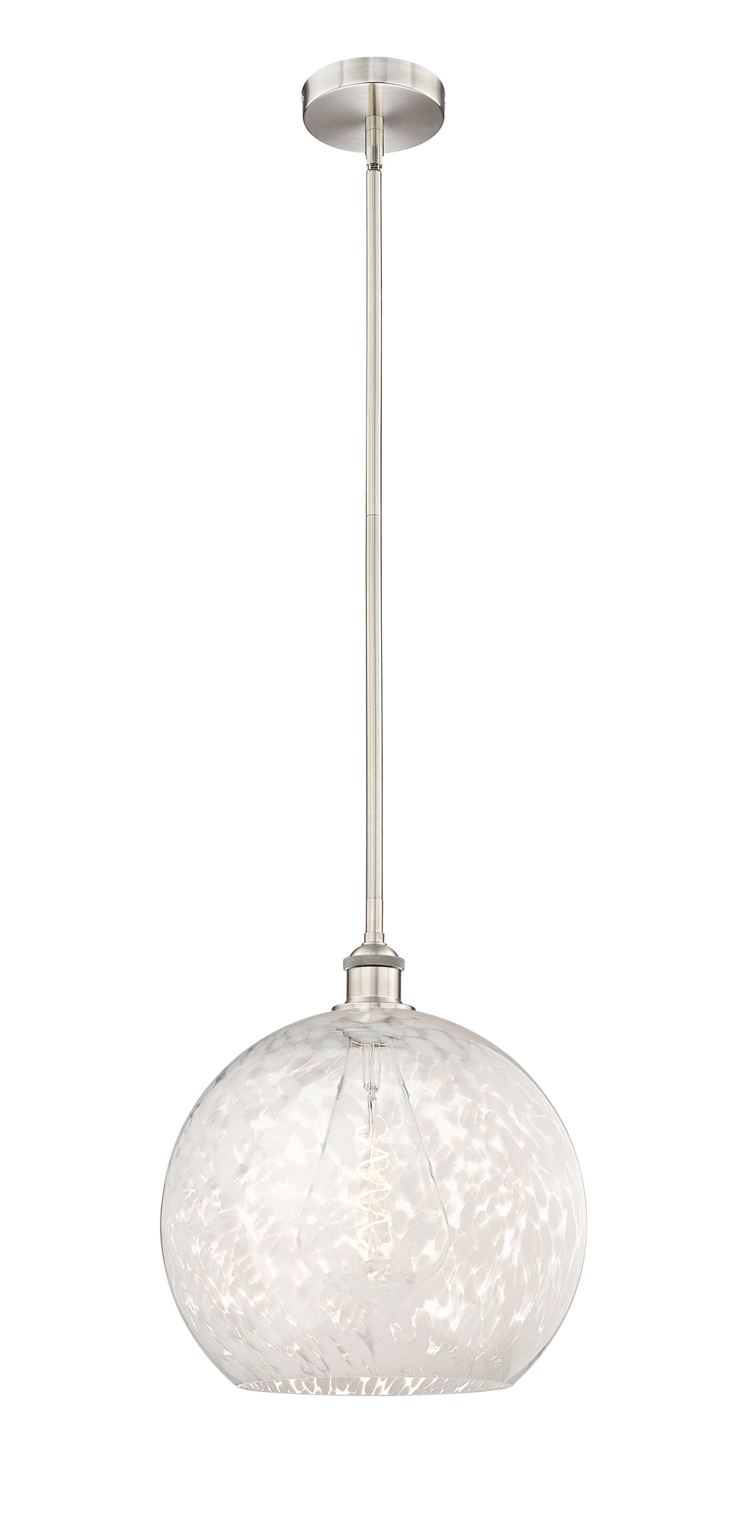 Innovations Lighting White Mouchette 14" Pendant - Brushed Satin Nickel