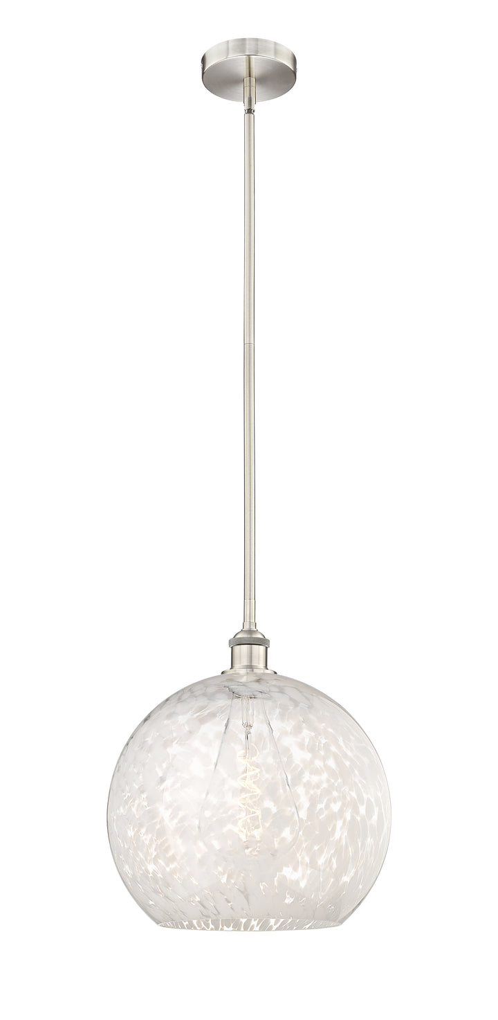 Innovations Lighting White Mouchette 14" Pendant - Brushed Satin Nickel