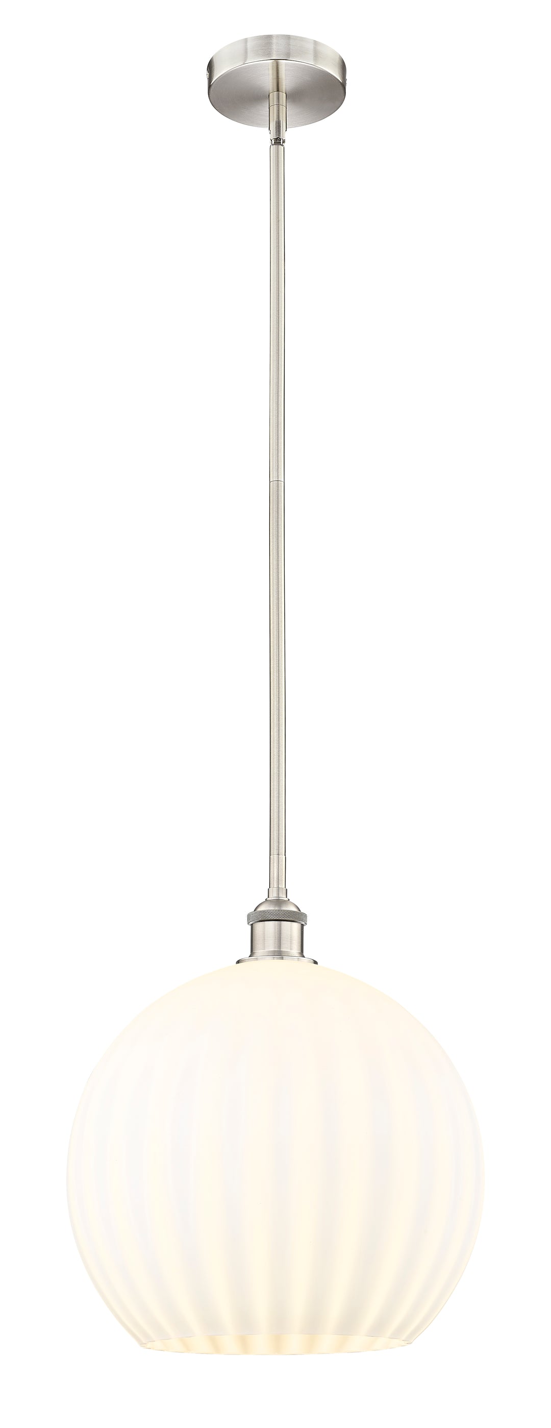 Innovations Lighting White Venetian 14" Pendant - Brushed Satin Nickel