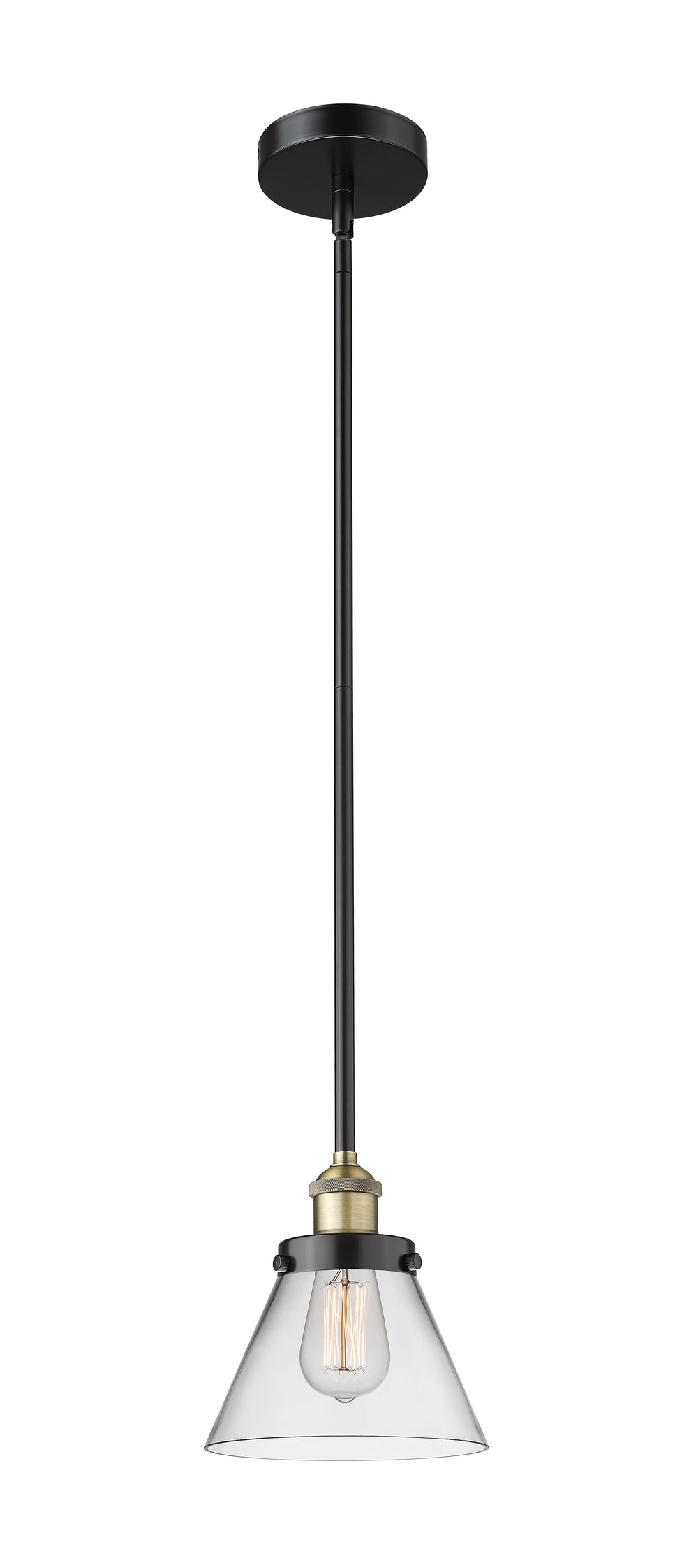 Innovations Lighting Cone 8" Mini Pendant - Black Antique Brass