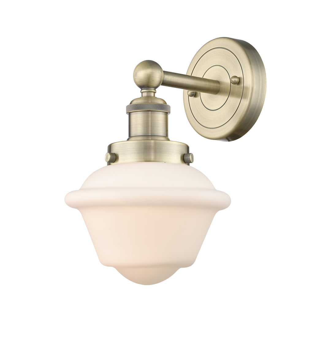 Innovations Lighting Oxford 7.5" Sconce - Antique Brass Wall Sconces Innovations Lighting Matte White ; Glass Type: Frosted; Ribbed  