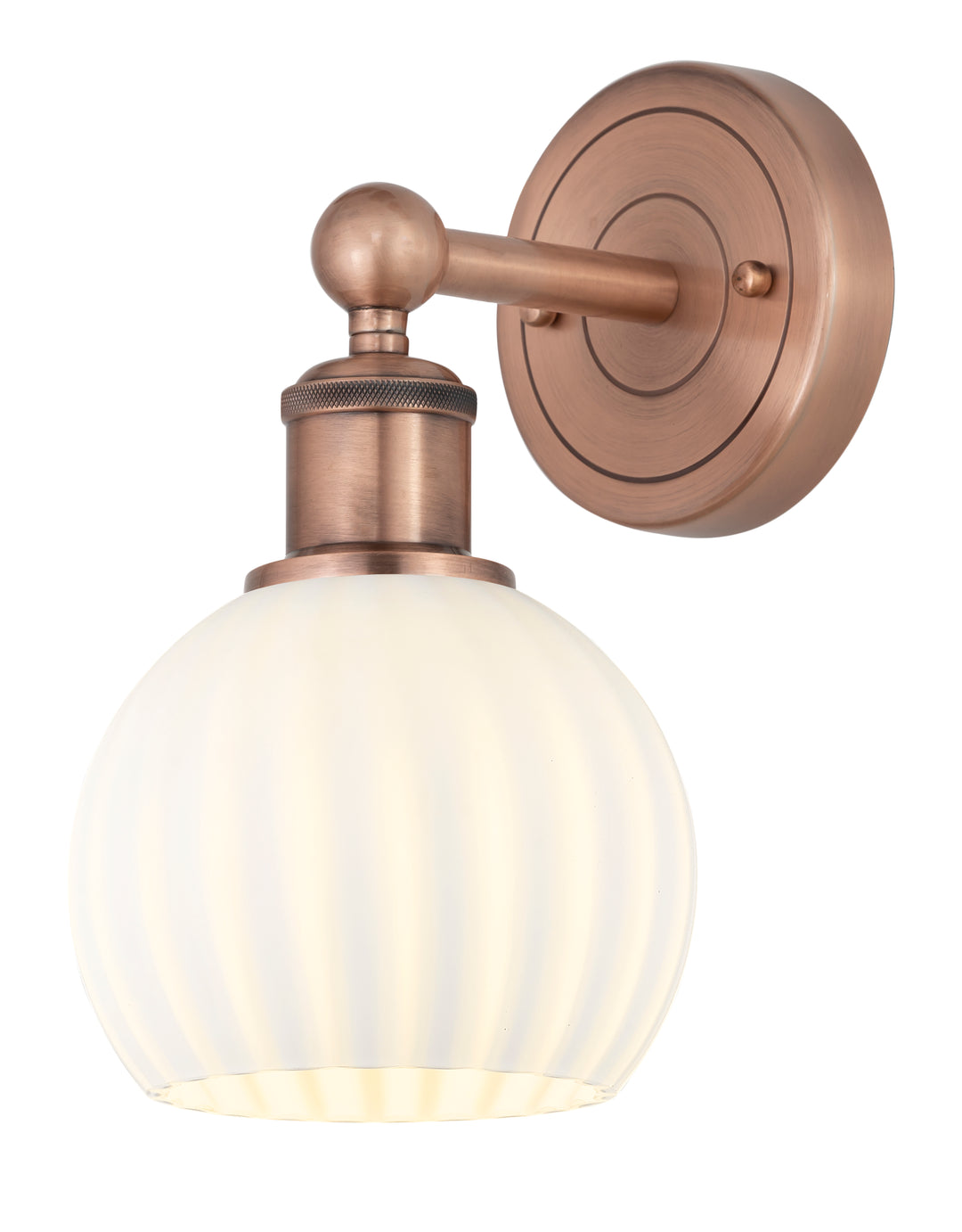 Innovations Lighting White Venetian 6" Sconce - Antique Copper Wall Sconces Innovations Lighting White Venetian ; Glass Type: White  