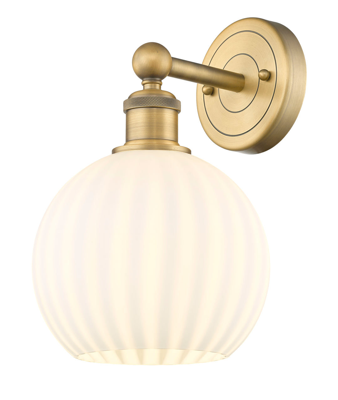 Innovations Lighting White Venetian 8" Sconce - Brushed Brass Wall Sconces Innovations Lighting White Venetian ; Glass Type: White  