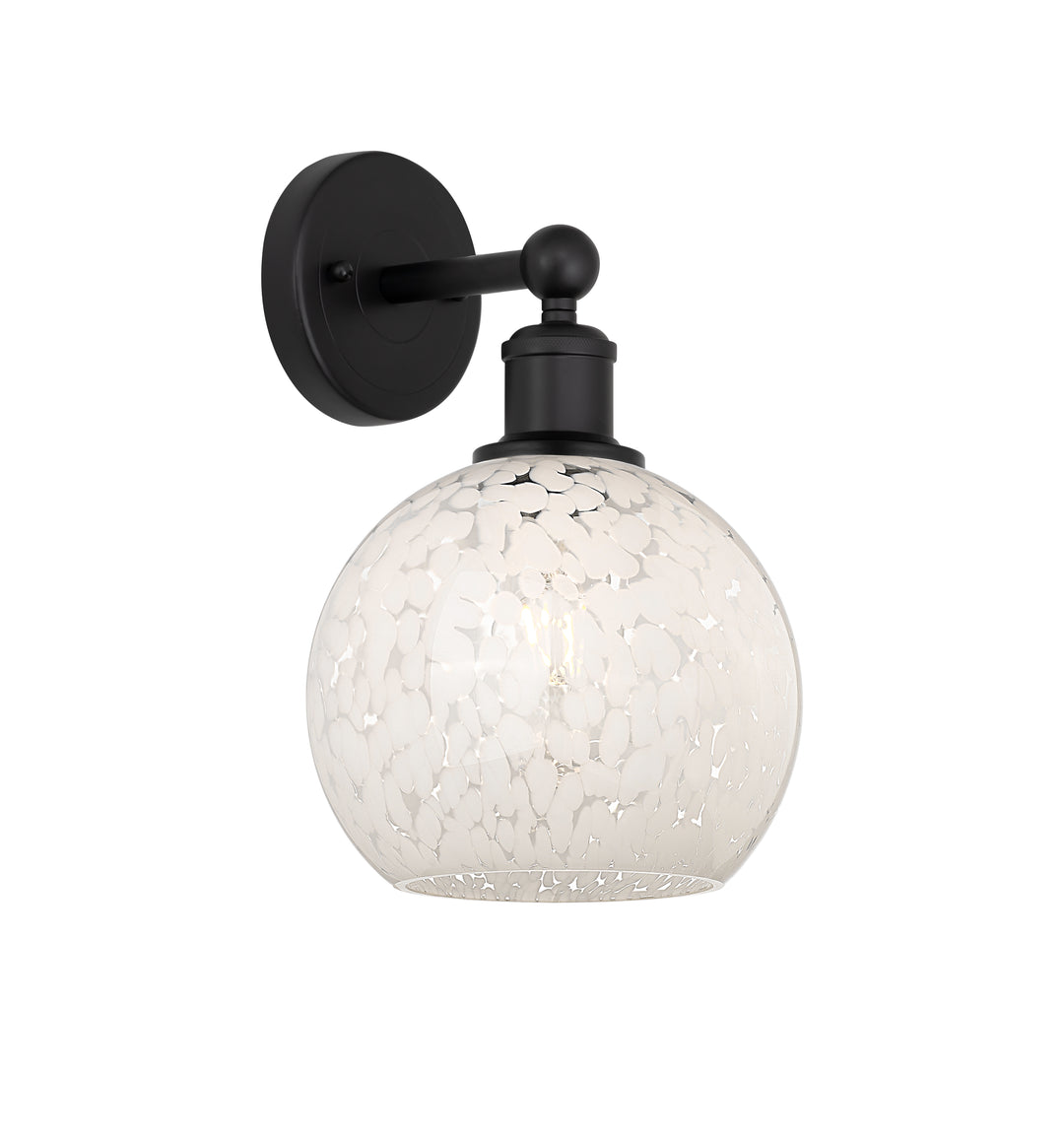 Innovations Lighting White Mouchette 8" Sconce - Matte Black Wall Sconces Innovations Lighting   