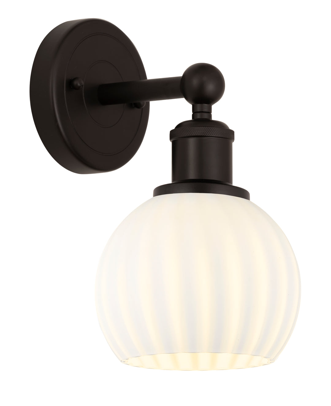 Innovations Lighting White Venetian 6" Sconce - Oil Rubbed Bronze Wall Sconces Innovations Lighting White Venetian ; Glass Type: White  