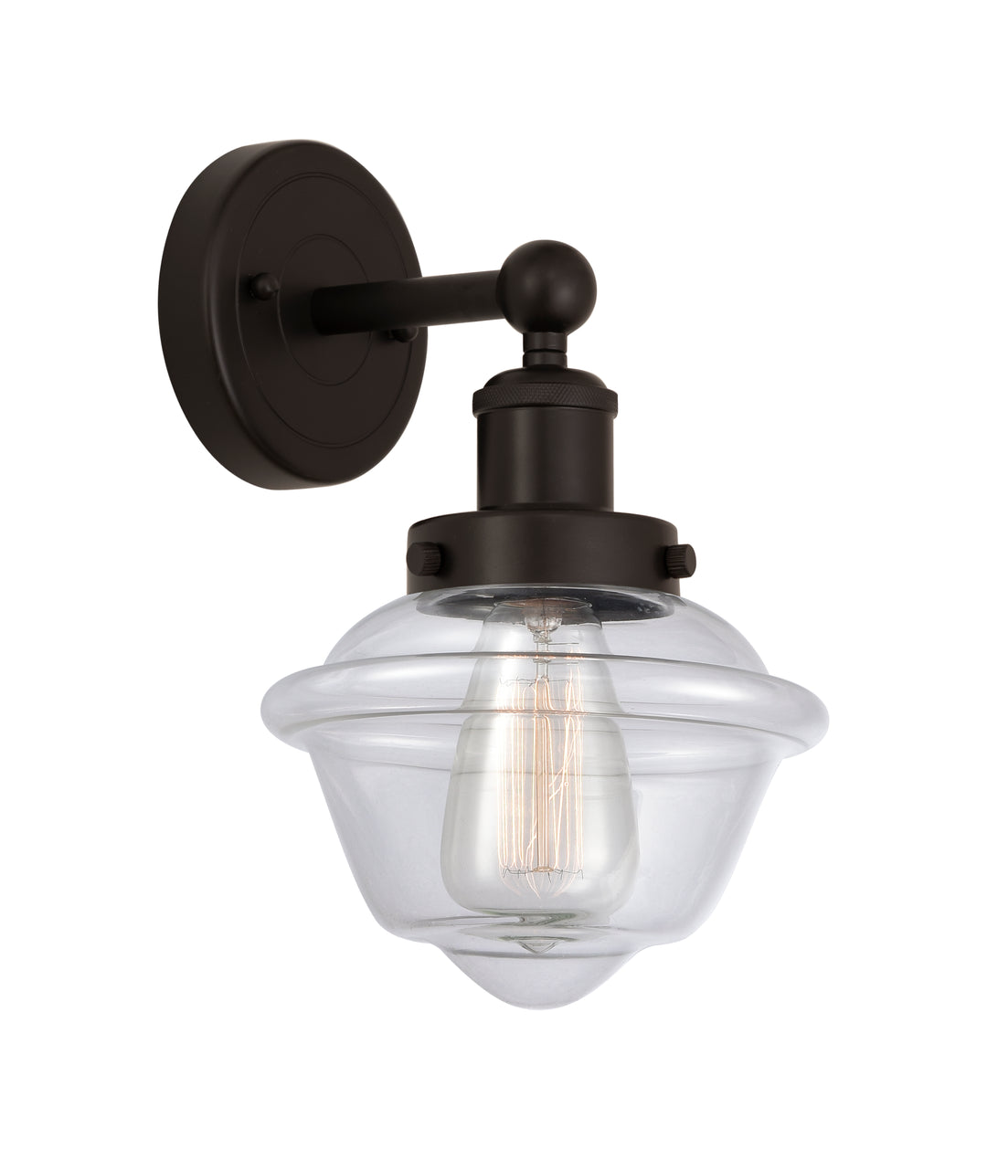 Innovations Lighting Oxford 7.5" Sconce - Oil Rubbed Bronze Wall Sconces Innovations Lighting Clear ; Glass Type: Transparent; Ribbed  